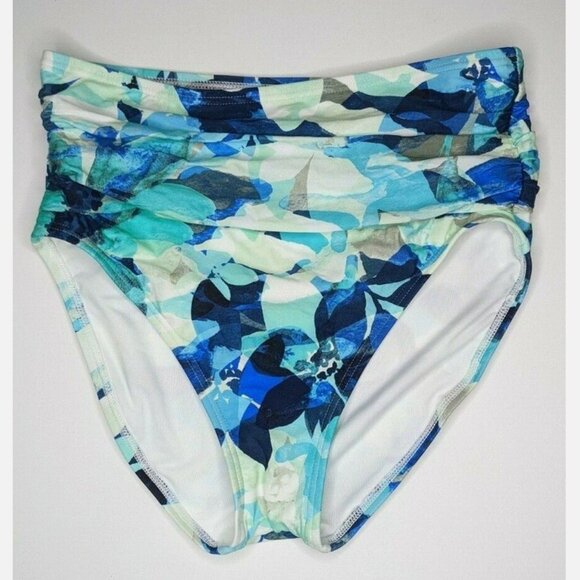Carmen Marc Valvo High Waist Bikini Bottom, Lagoon, Women's XS - Picture 1 of 2